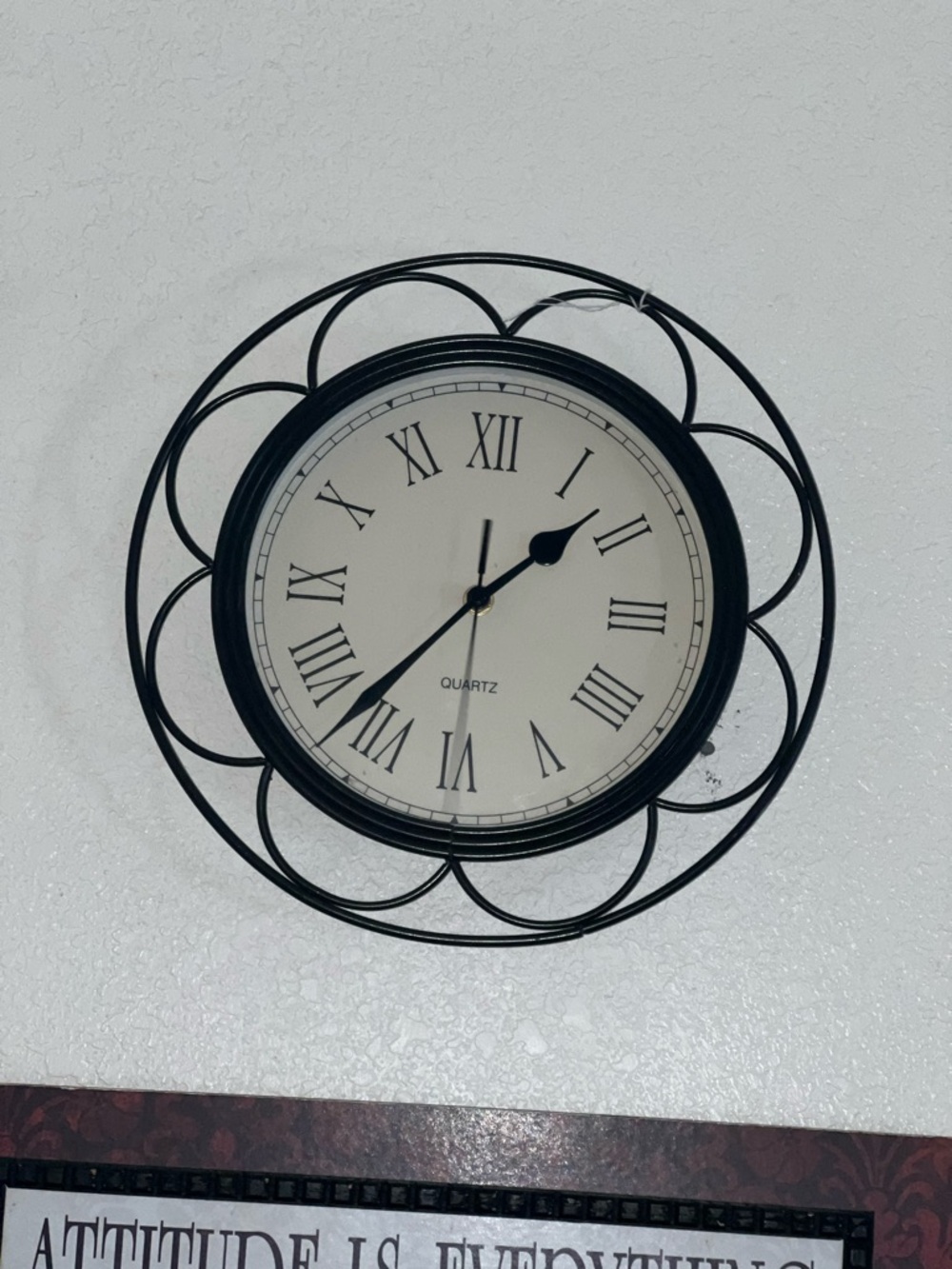 Black Metal Roman Numeral Wall Clock - Brand Unspecified